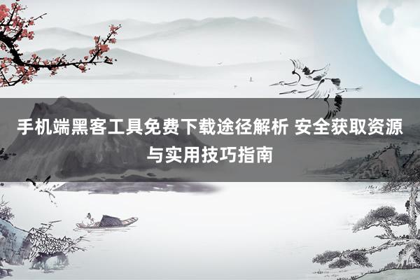 手机端黑客工具免费下载途径解析 安全获取资源与实用技巧指南